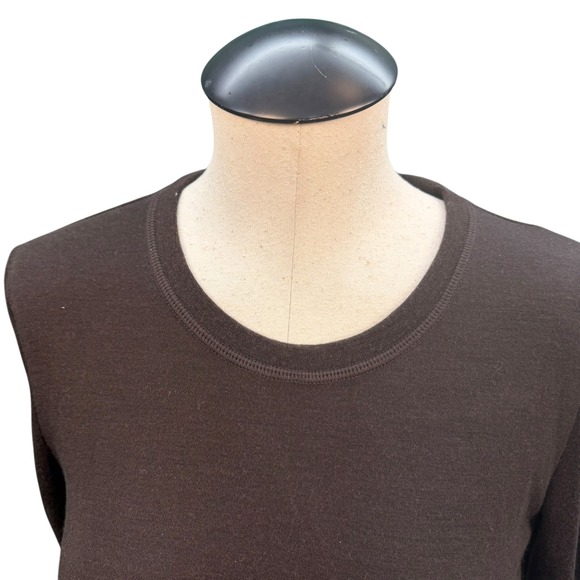 WOOLX Blair 100% Merino Wool Long Sleeve Top Brown Size Extra Small - Picture 3 of 6